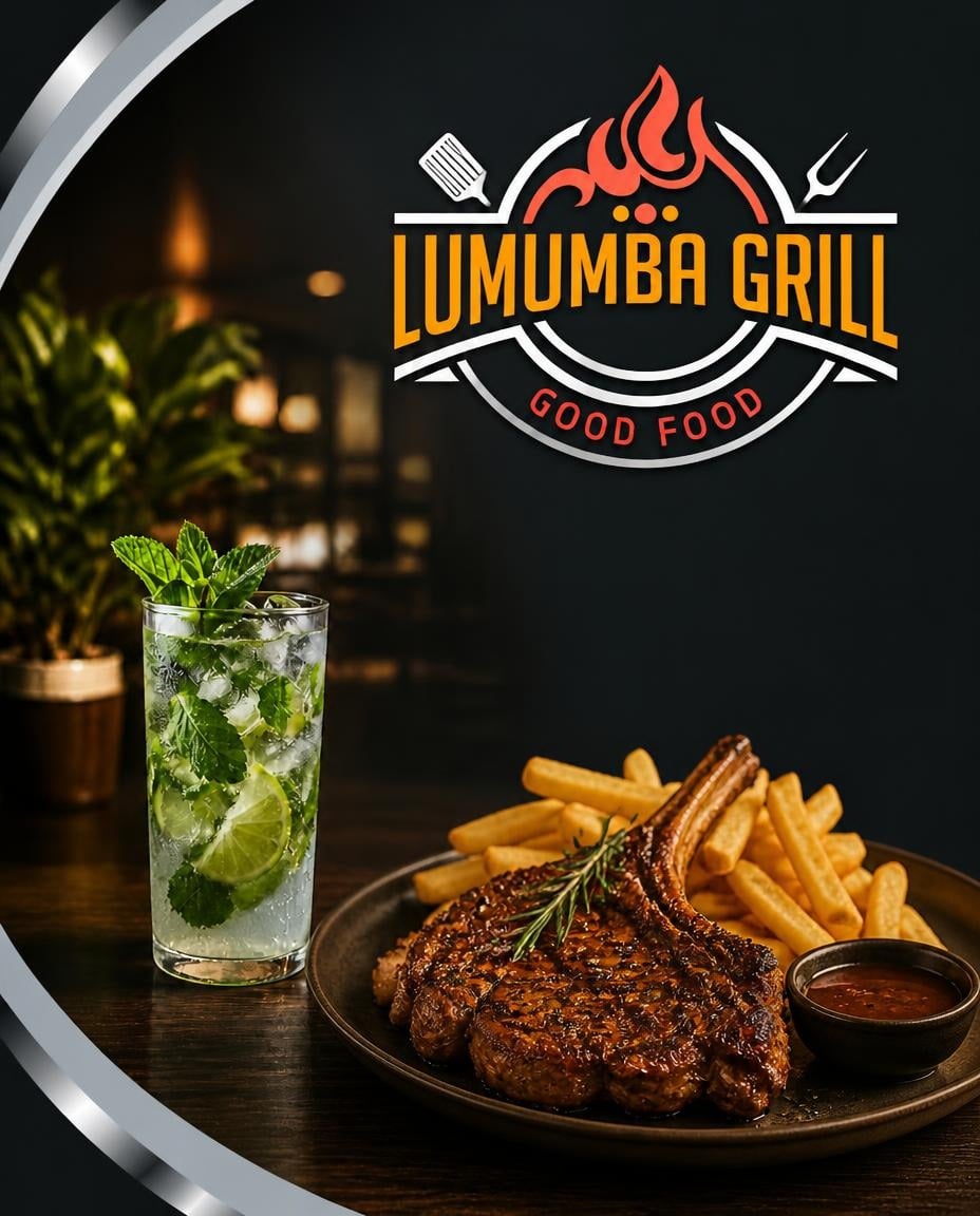 A hot plate of freshly grilled food from Lumumba Grill